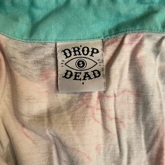 Drop Dead Eyeball Print Sleeveless Button-Up Tunic - Picture 6 of 6